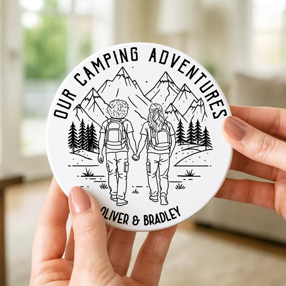 Adventure Partners For Life - Personalized Ceramic Coaster - Image 4
