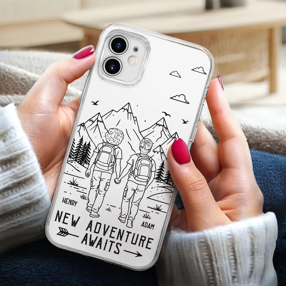 Adventure Partners For Life - Personalized Clear Phone Case - Image 3