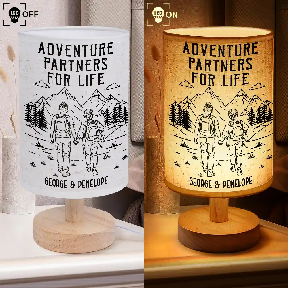 Adventure Partners For Life - Personalized Fabric Lamp - Image 4