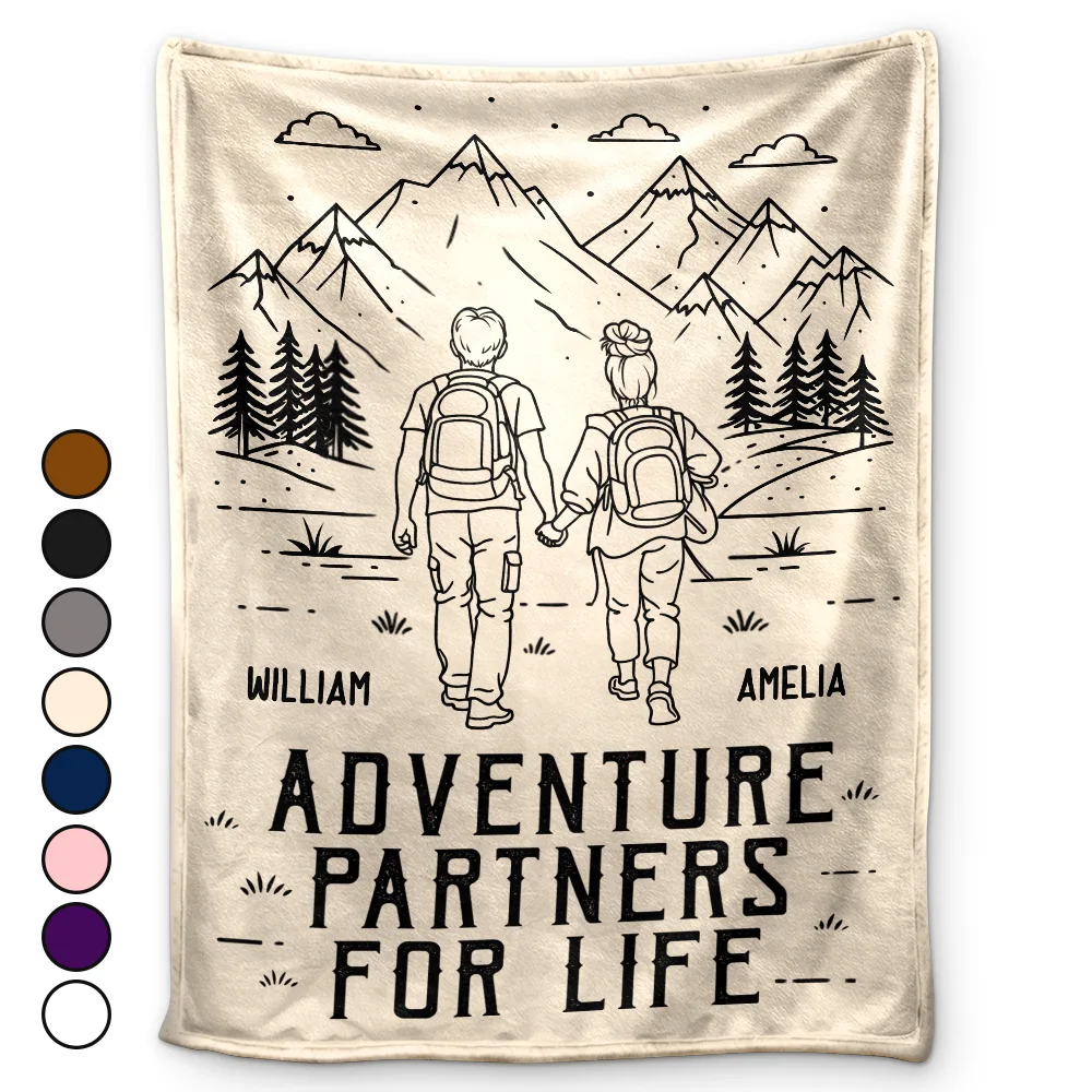 Adventure Partners For Life - Personalized Fleece Blanket, Sherpa Blanket