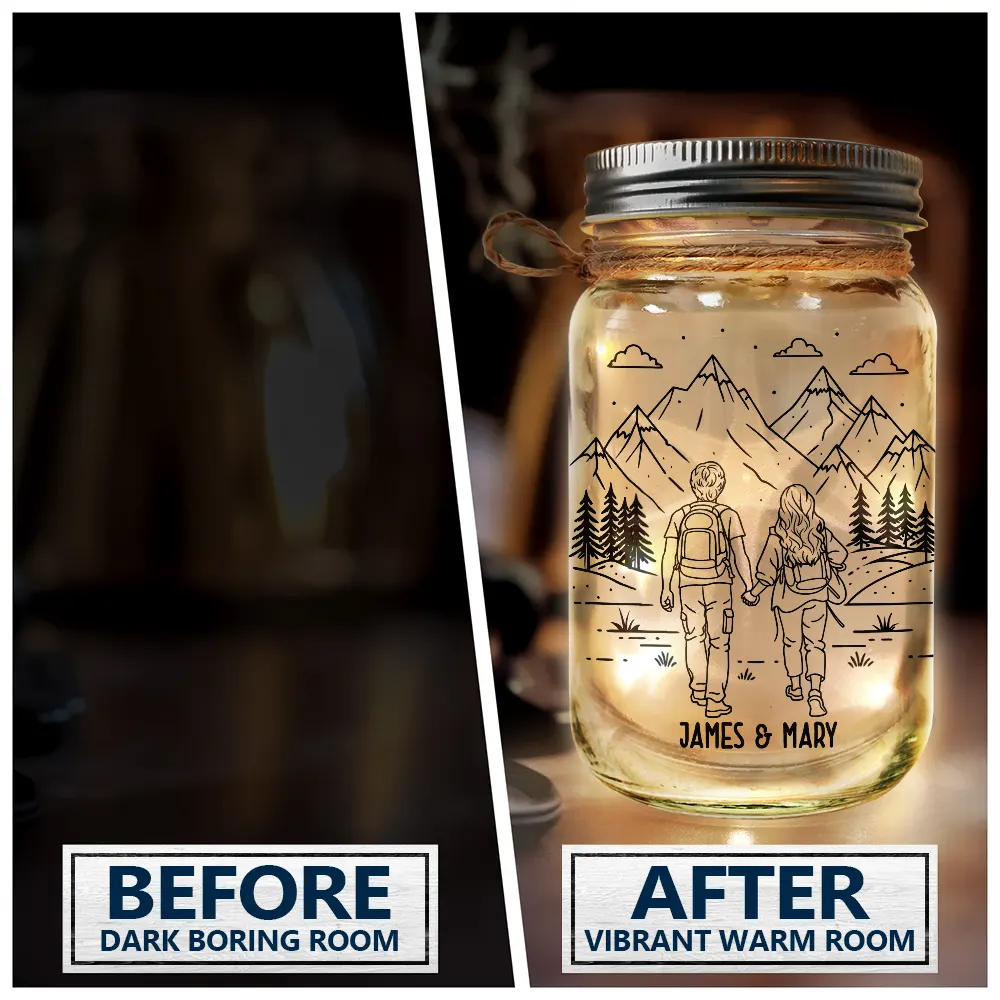 Adventure Partners For Life - Personalized Mason Jar Light - Image 4