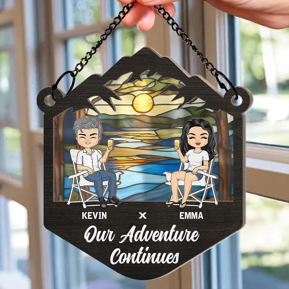 Adventure Partners For Life - Personalized Window Hanging Suncatcher Ornament - Image 2