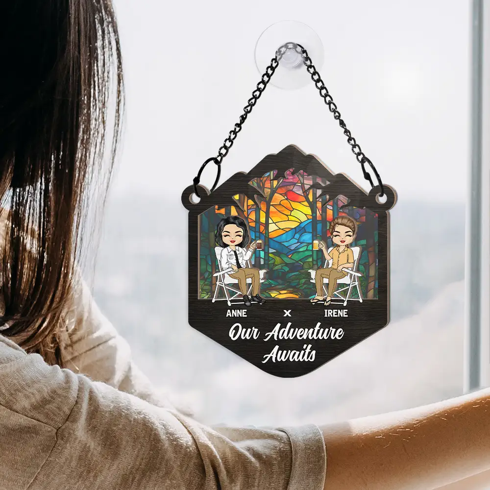 Adventure Partners For Life - Personalized Window Hanging Suncatcher Ornament - Image 4