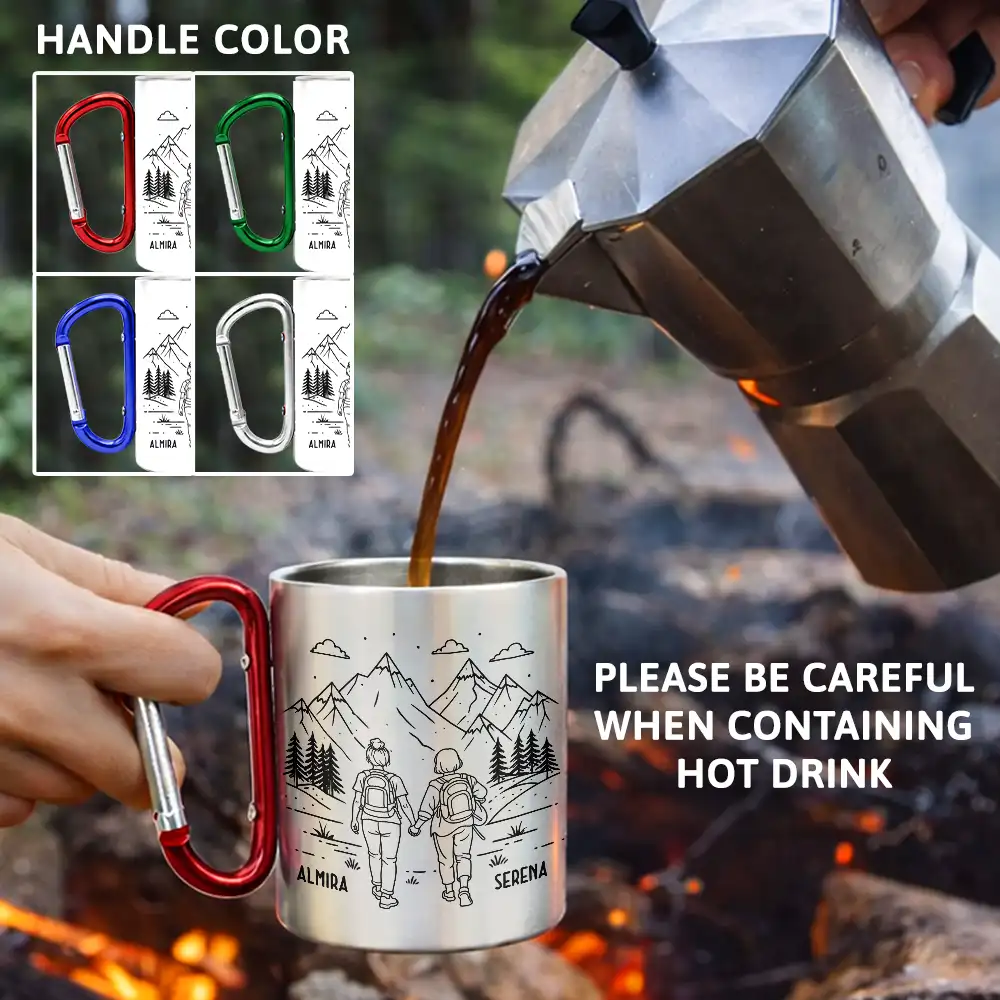 Adventure Partners For Life SKetch - Personalized Carabiner Mug - Image 3