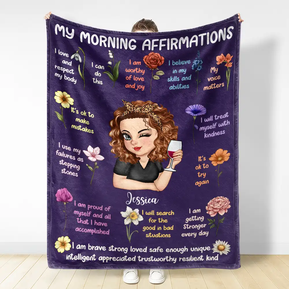 Affirmation Blanket - Personalized Fleece Blanket, Sherpa Blanket - Image 3