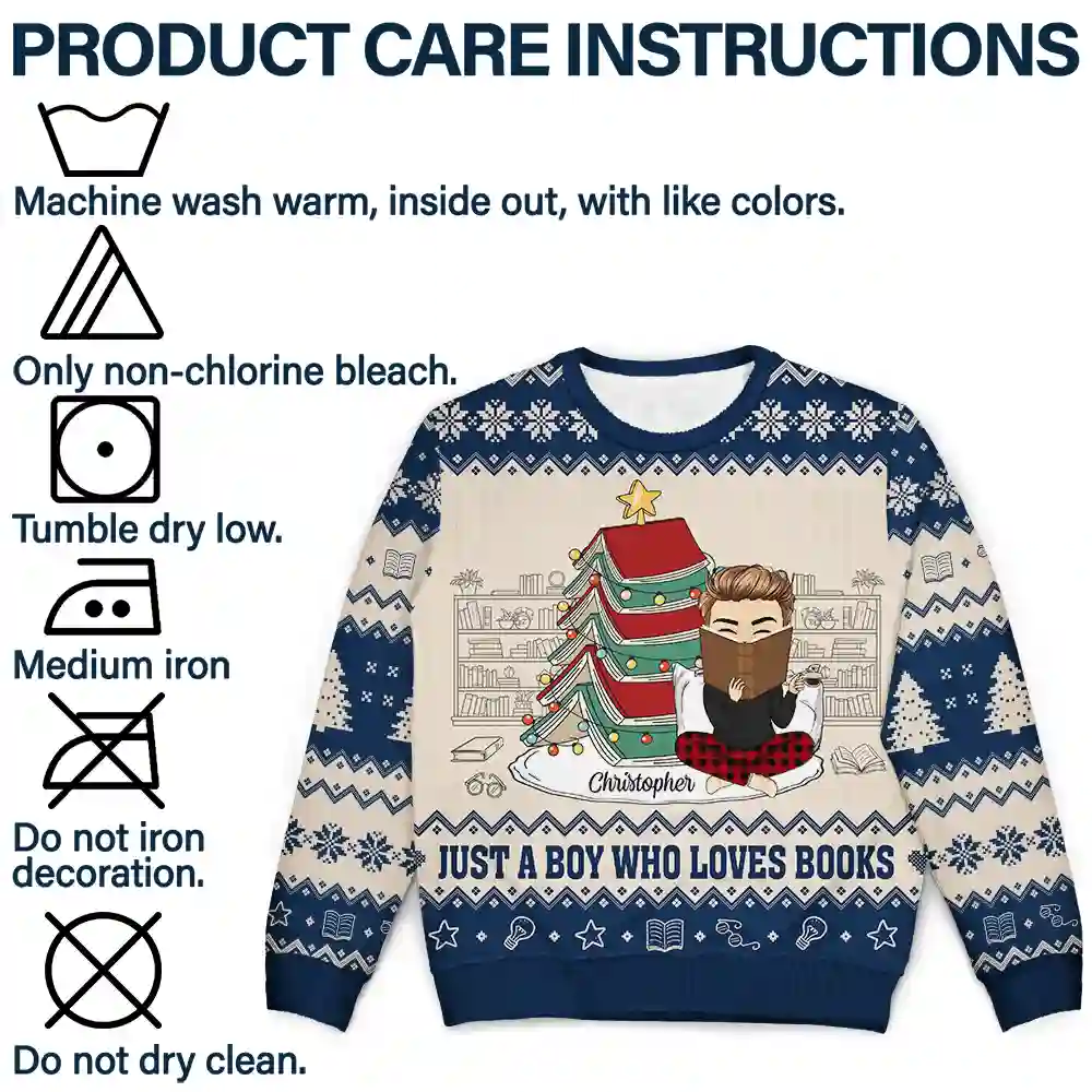 All Booked For Christmas - Personalized Unisex Ugly Sweater - Image 7