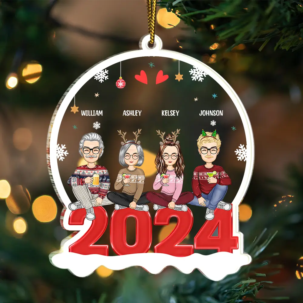 All Family Christmas - Personalized Custom Shaped Acrylic Ornament - Image 3