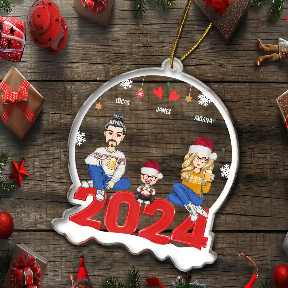 All Family Christmas - Personalized Custom Shaped Acrylic Ornament - Image 5