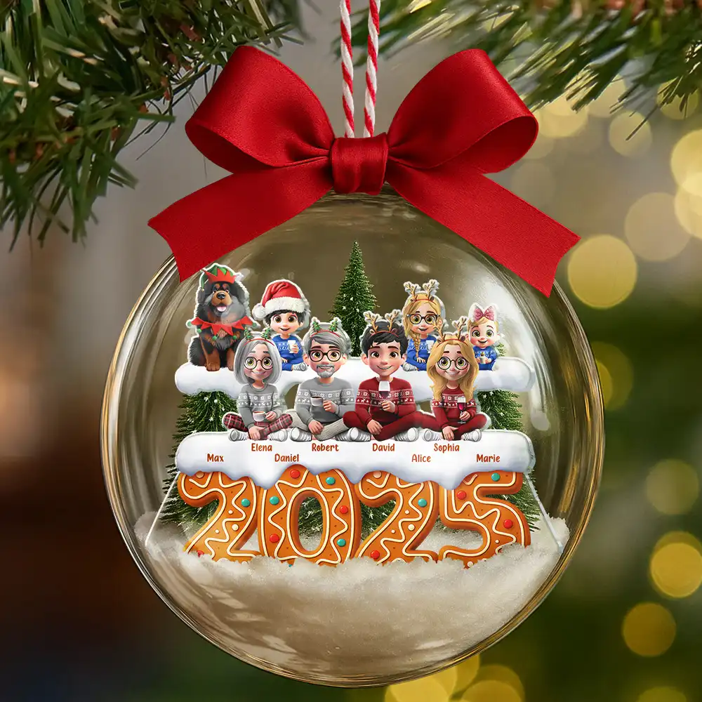 All Family 3D Effect - Personalized 3D Acrylic Ball Ornament - Image 2