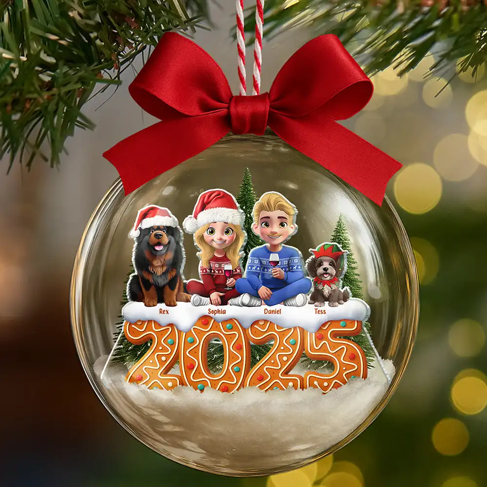 All Family 3D Effect - Personalized 3D Acrylic Ball Ornament - Image 3