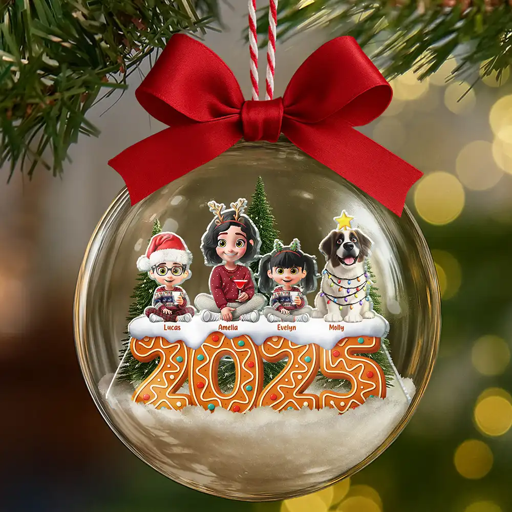 All Family 3D Effect - Personalized 3D Acrylic Ball Ornament - Image 4