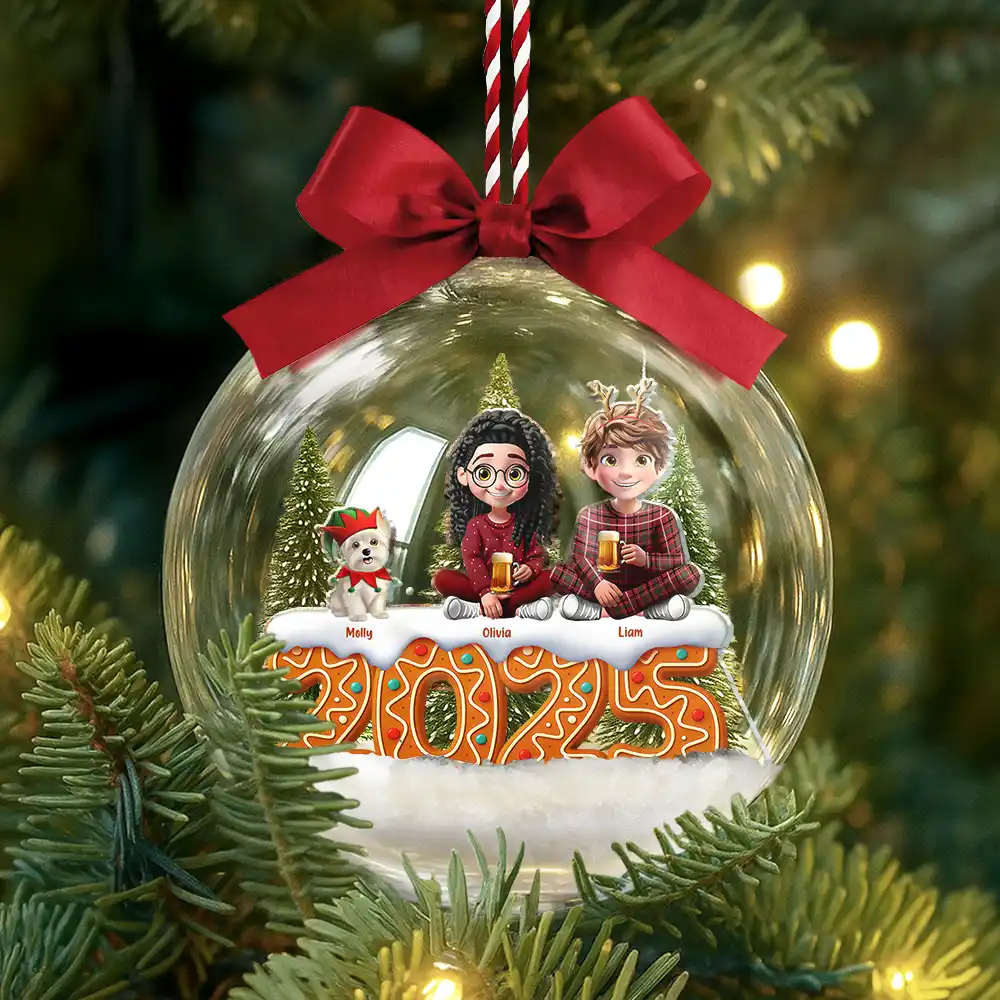 All Family 3D Effect - Personalized 3D Acrylic Ball Ornament - Image 6