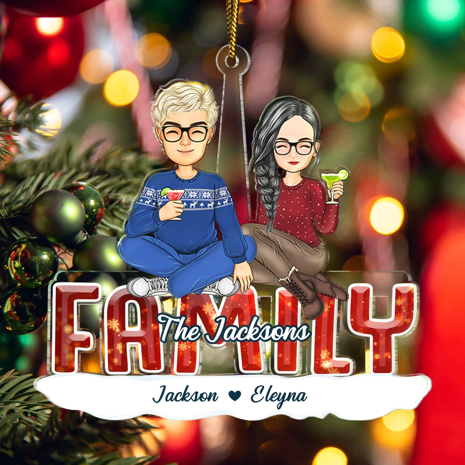 All Family - Christmas Gift For Siblings, Parents, Kids, Pet Lovers - Personalized Cutout Acrylic Ornament - Image 5