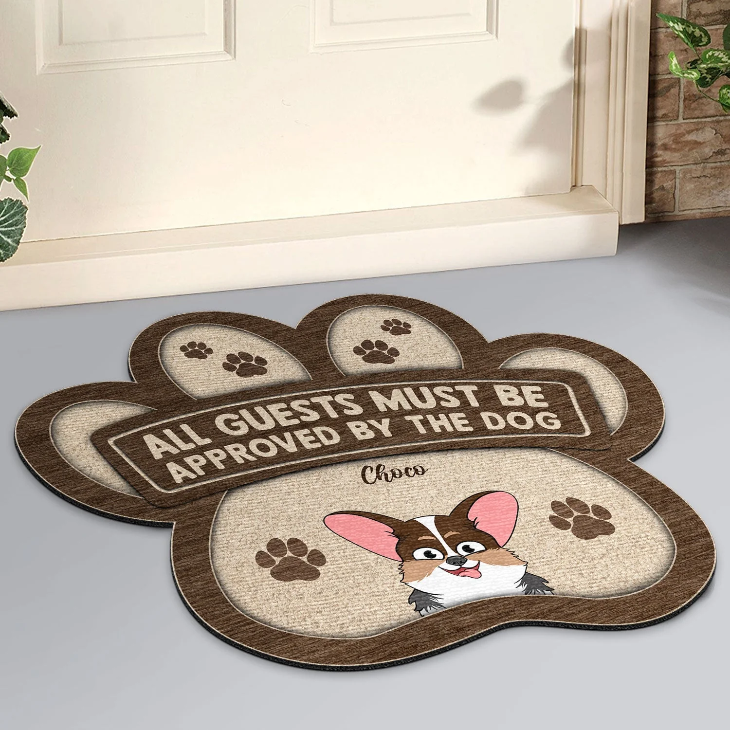 All Guests Must Be Approved By The Dogs - Gift For Dog Lovers - Personalized Custom Shaped Doormat - Image 2