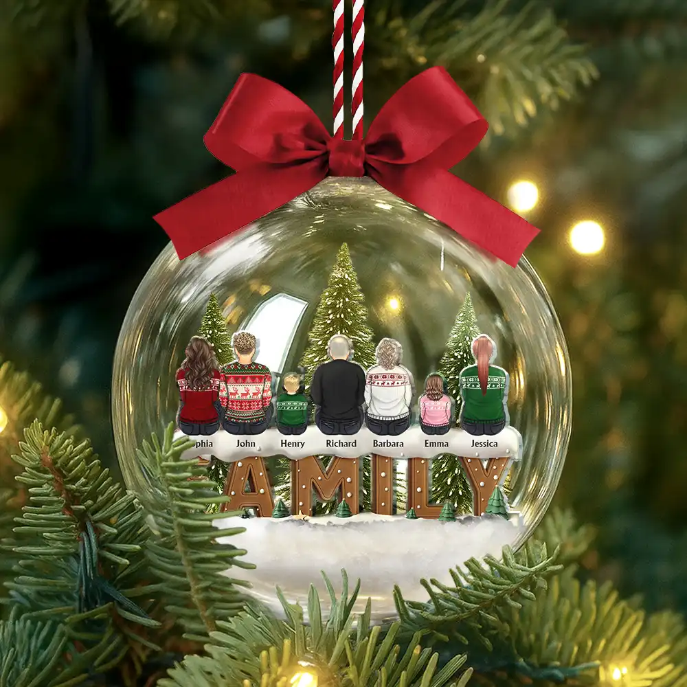 All Hearts Come Home For Christmas - Personalized 3D Acrylic Ball Ornament - Image 3