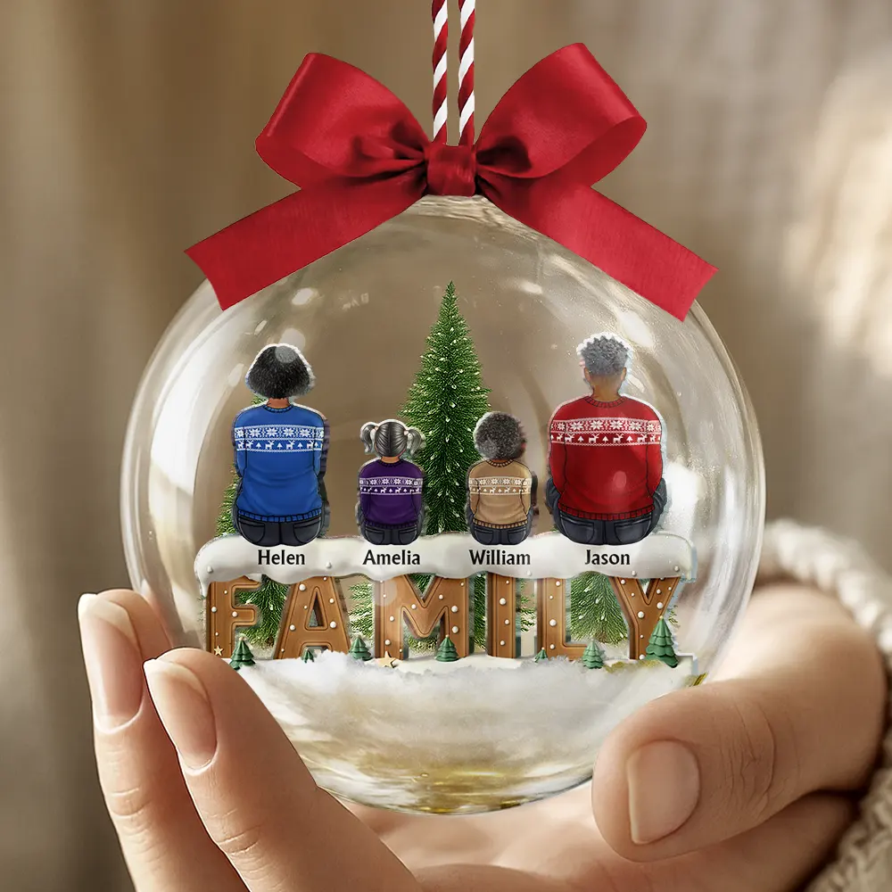 All Hearts Come Home For Christmas - Personalized 3D Acrylic Ball Ornament - Image 4