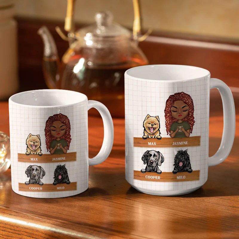 All I Need Is Coffee & My Dog - Gift For Dog Lover - Personalized Custom White Edge-to-Edge Mug - Image 3