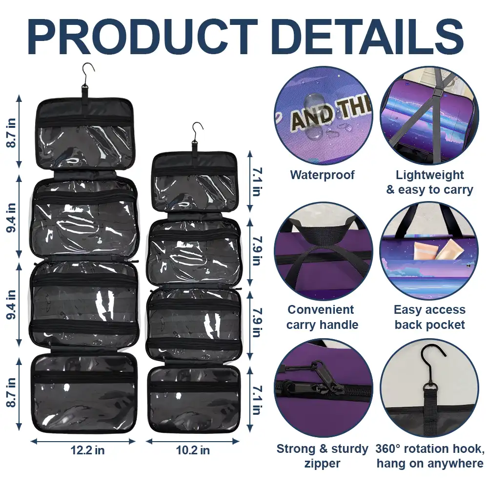 All I Need Is My Dogs And The Beach - Personalized Toiletry Bag - Image 5