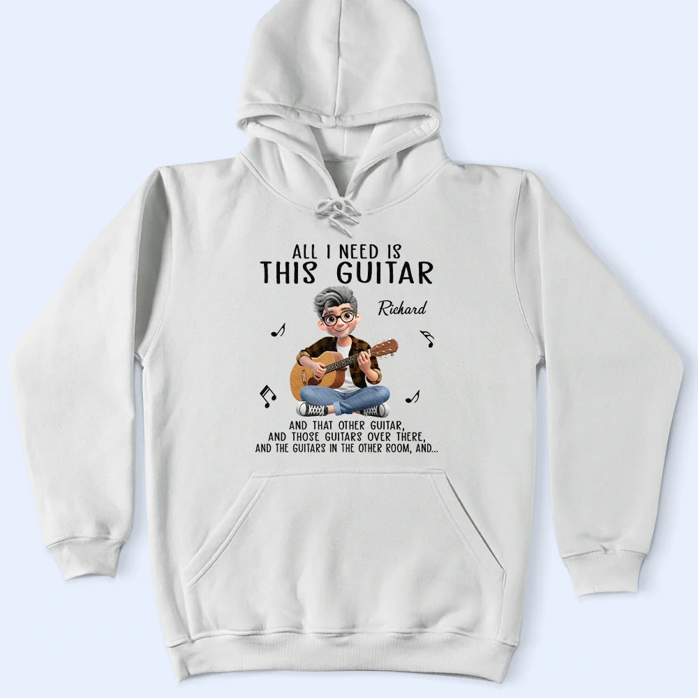 All I Need Is This Guitar - Personalized T Shirt - Image 4