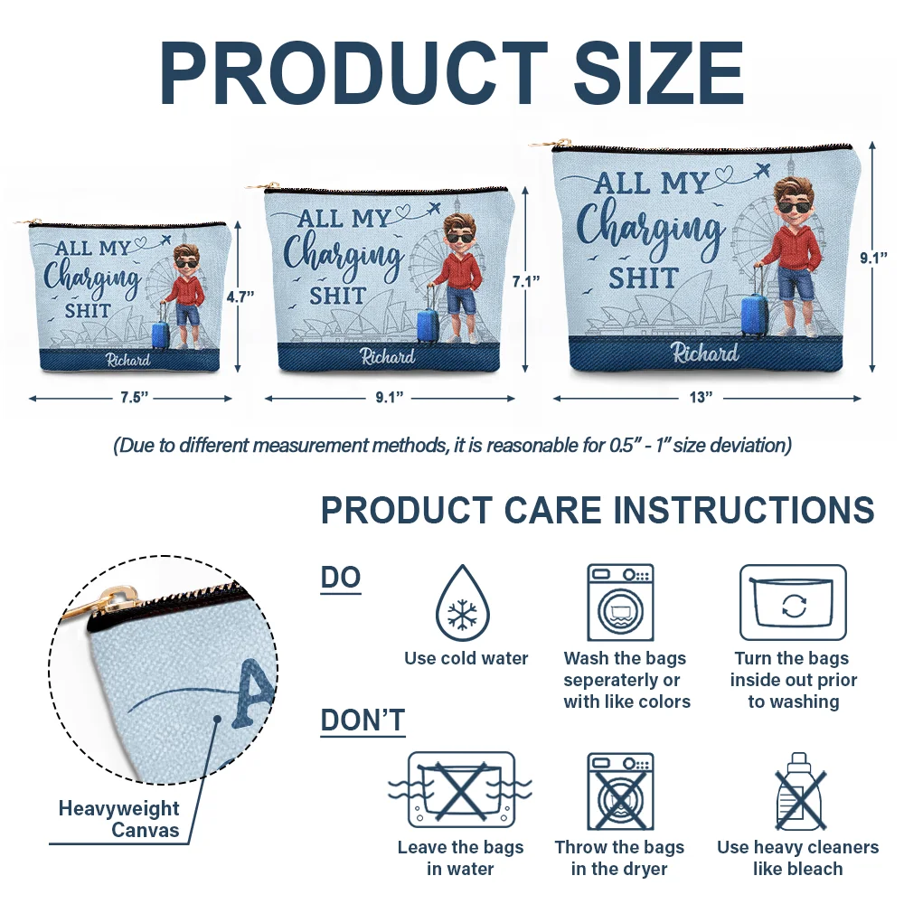 All My Charging Sh*t - Personalized Cosmetic Bag - Image 6