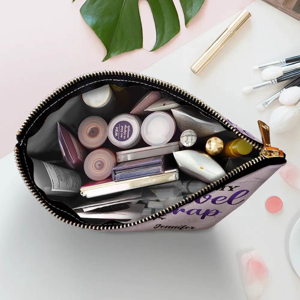 All My Travel Crap Cartoon Woman - Personalized Cosmetic Bag - Image 5