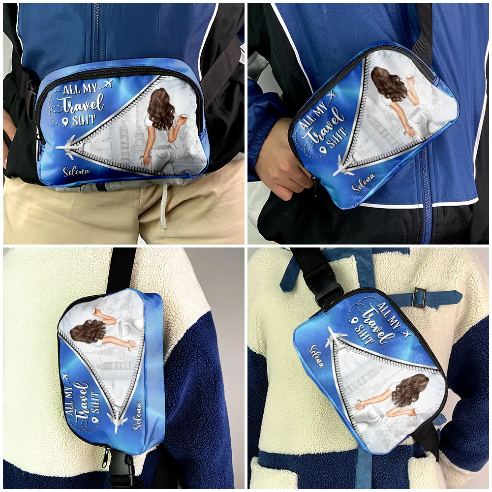 All My Travel Crap - Personalized Crossbody Belt Bag - Image 5