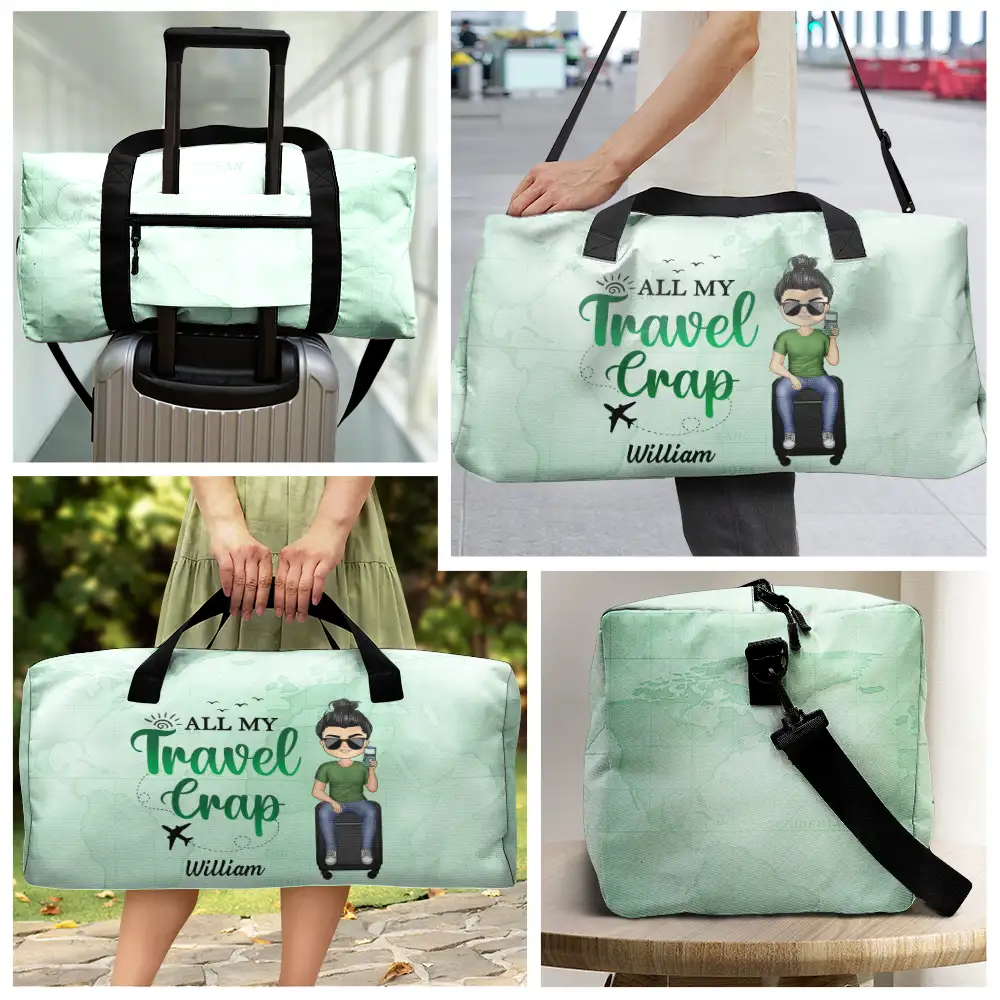 All My Travel Crap - Personalized Duffle Bag - Image 3