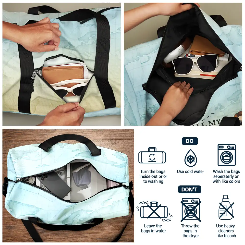 All My Travel Crap - Personalized Duffle Bag - Image 5