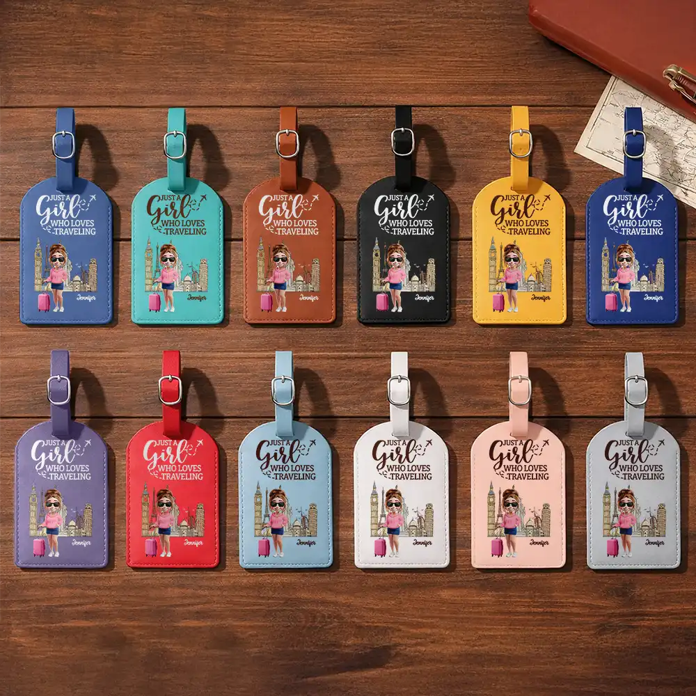 All My Travel Crap - Personalized Leather Luggage Tag - Image 2