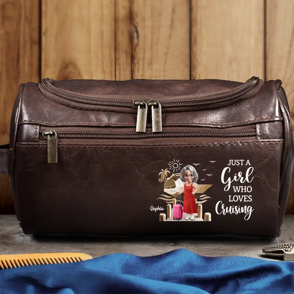 All My Travel Crap - Personalized Leather Toiletry Bag - Image 3