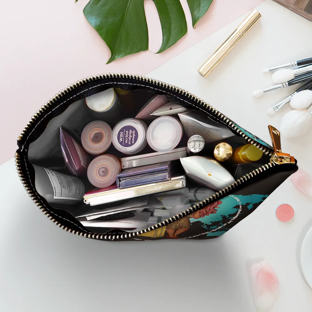 All My Travel Crap World Map - Personalized Cosmetic Bag - Image 5