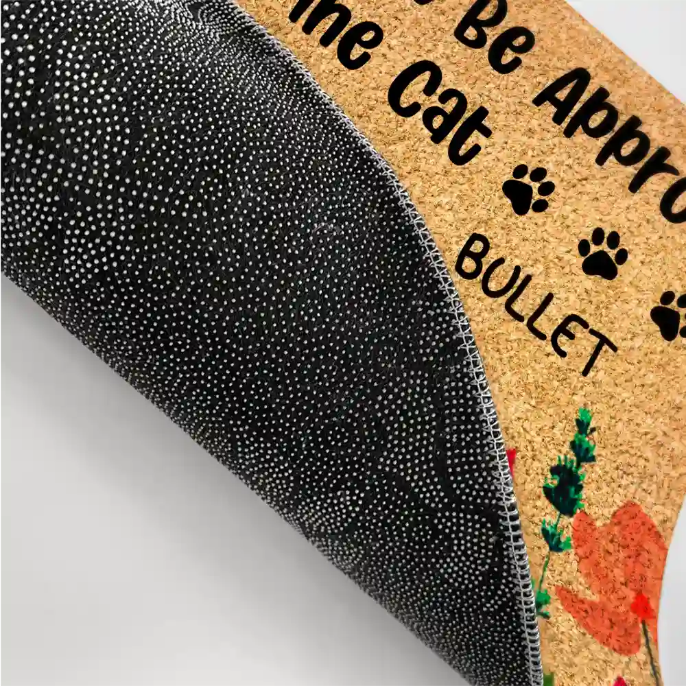All Visitors Must Be Approved By The Cats Flower Garden - Personalized Doormat - Image 3