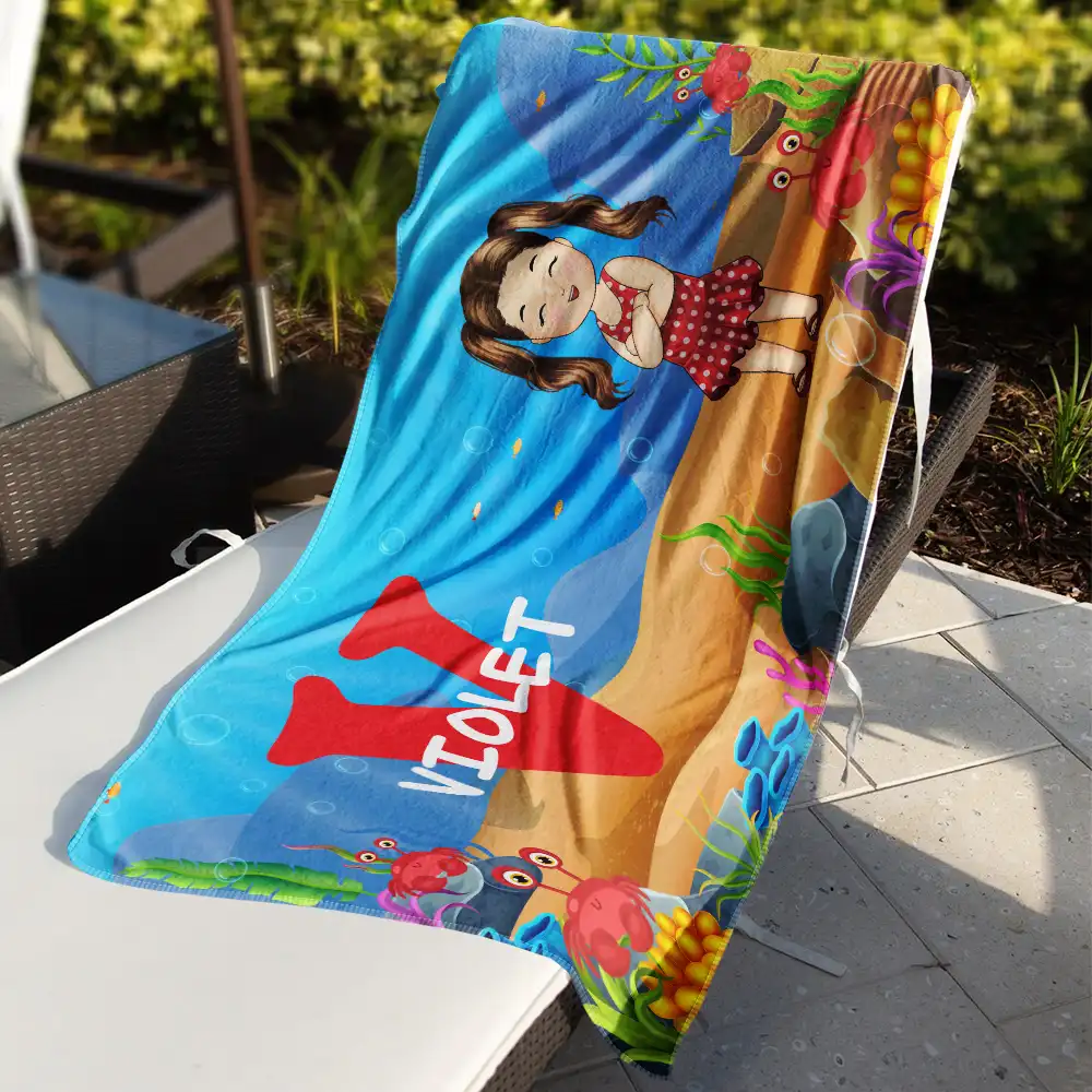 Alphabet Name Kid - Personalized Beach Towel - Image 3