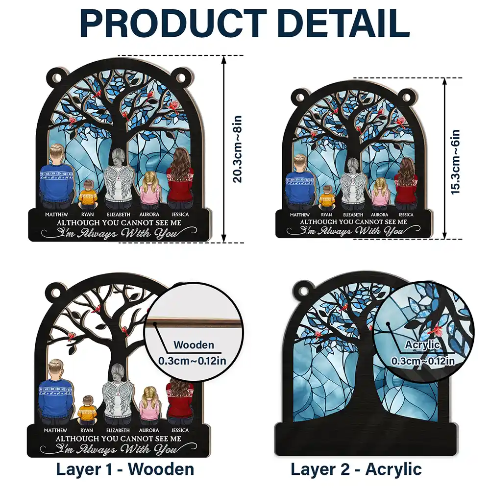Although You Cannot See Me - Personalized Window Hanging Suncatcher Ornament - Image 5