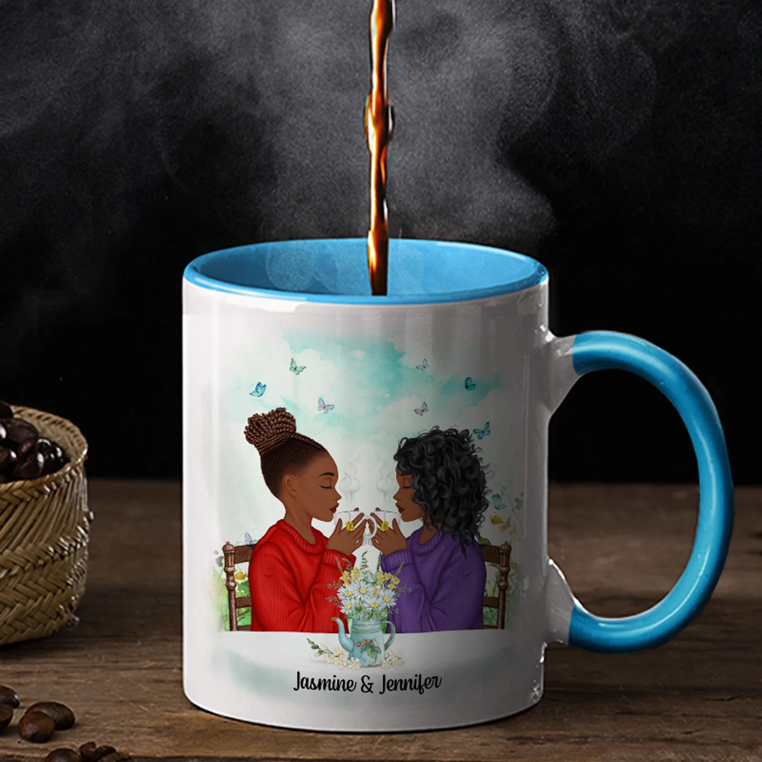 Always Be My Best-Tea - Gift For Bestie - Personalized Custom Accent Mug - Image 2