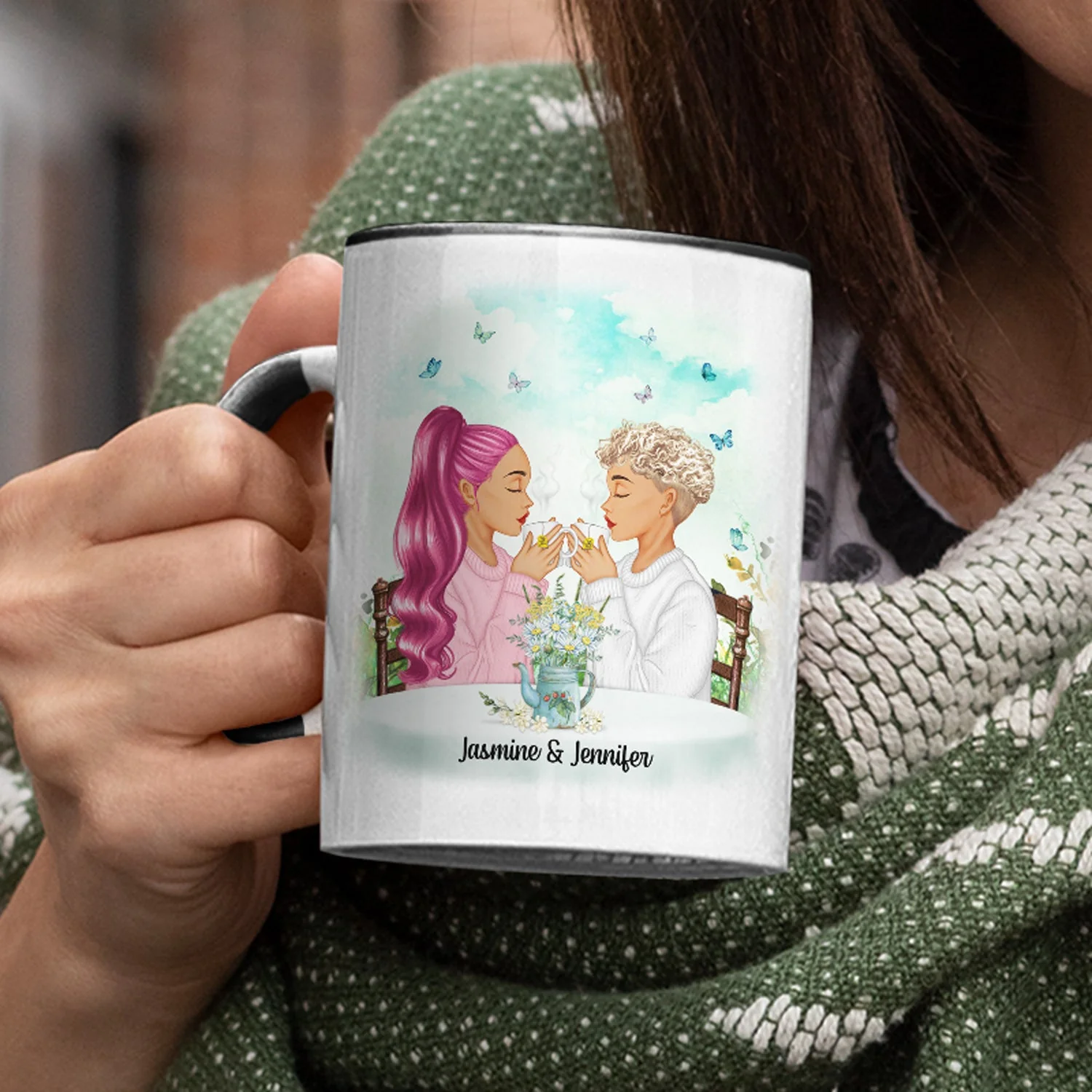Always Be My Best-Tea - Gift For Bestie - Personalized Custom Accent Mug - Image 3