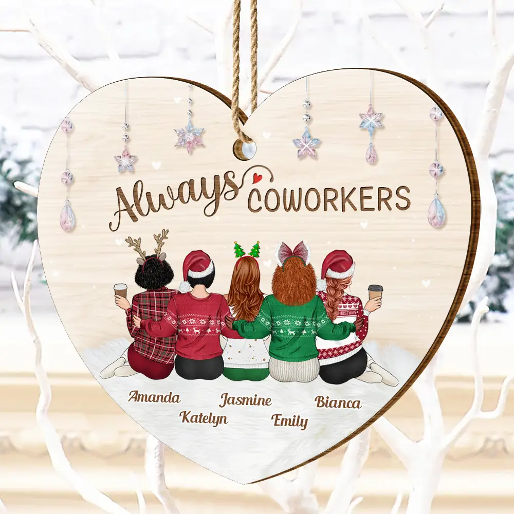 Always Besties Christmas - Personalized Custom Shaped Wooden Ornament - Image 4