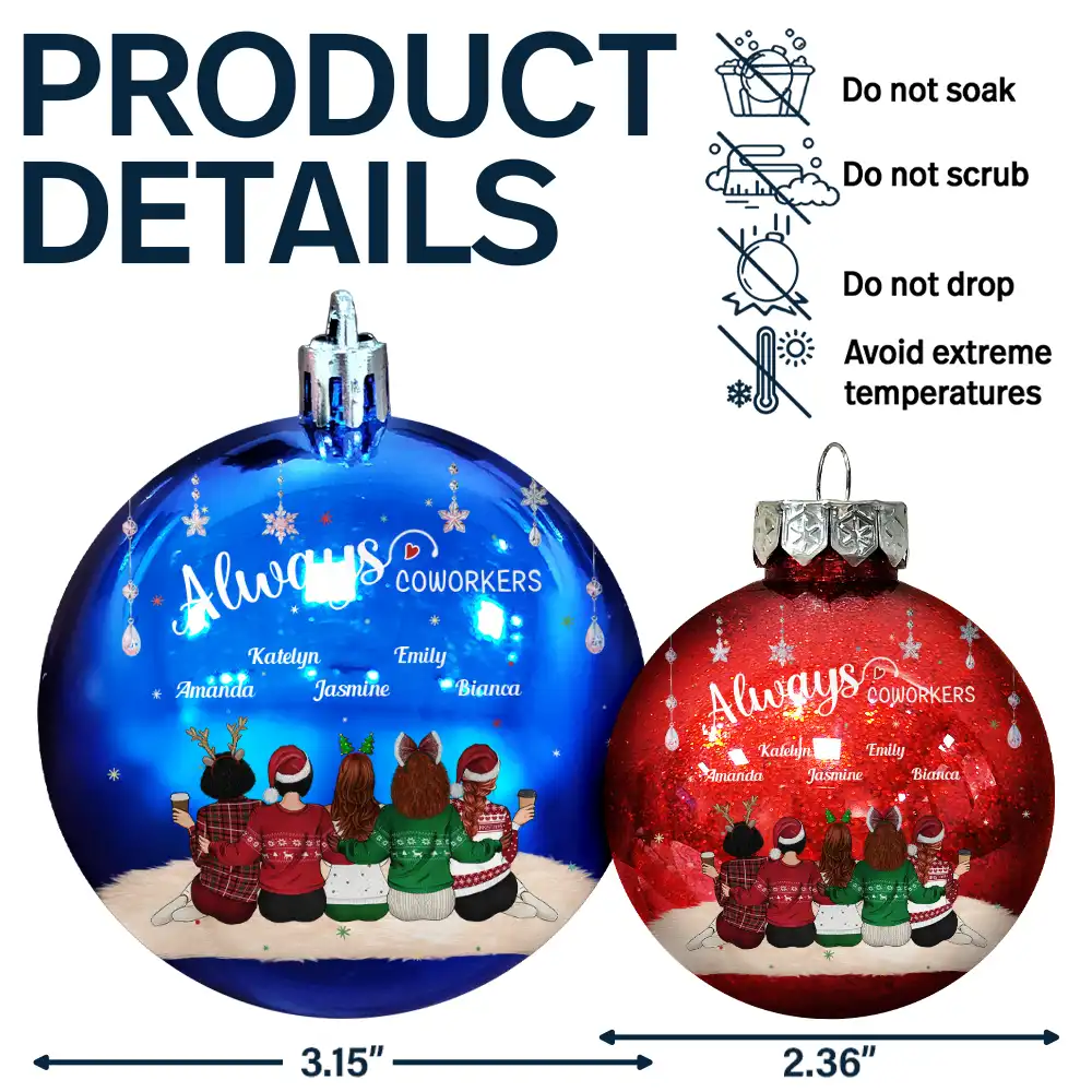 Always Besties - Personalized Ball Ornament - Image 7