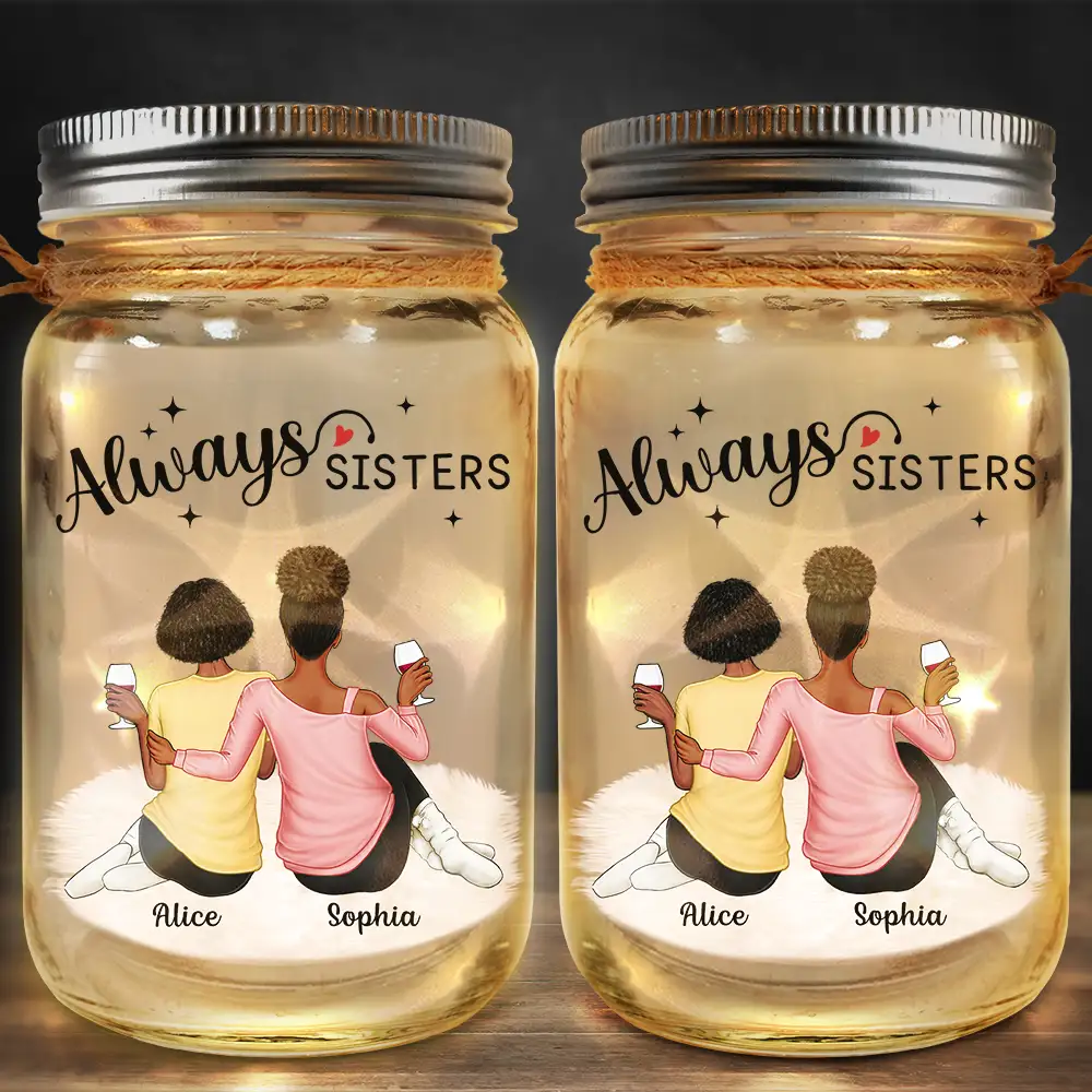 Always Besties - Personalized Mason Jar Light - Image 2