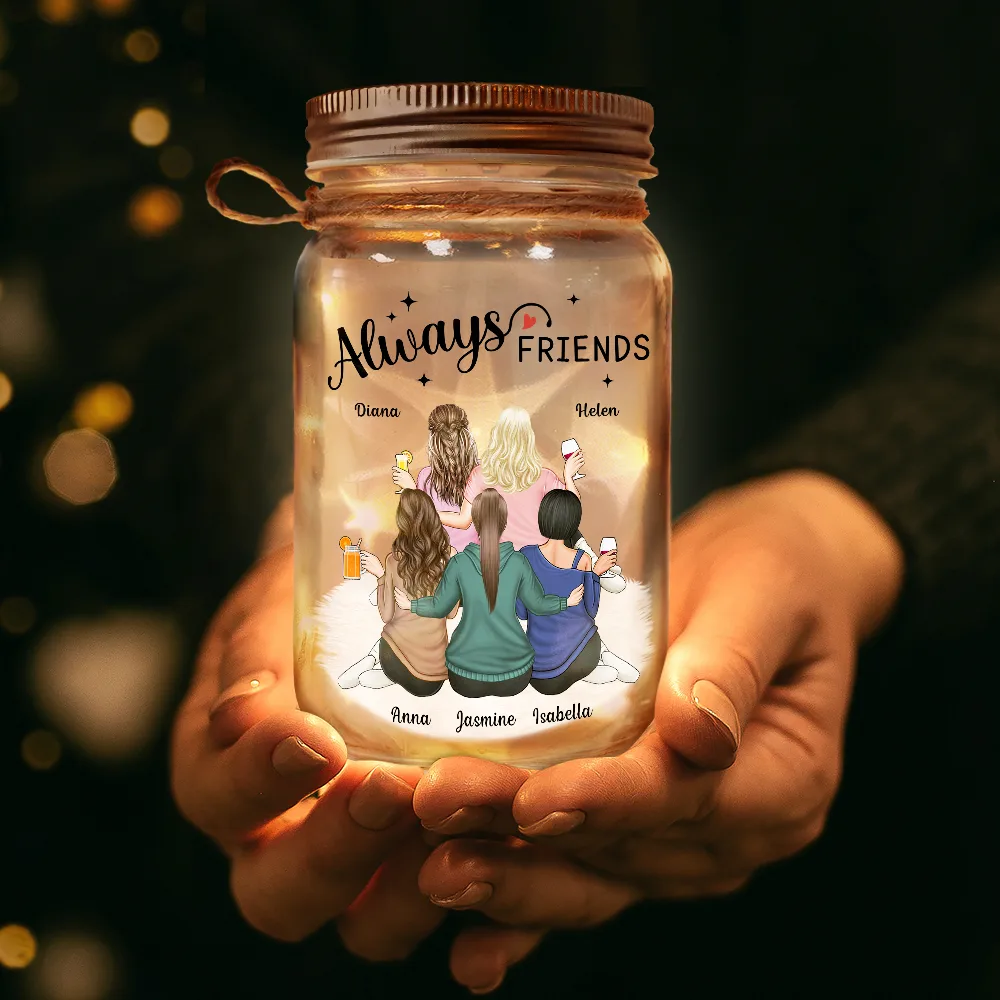 Always Besties - Personalized Mason Jar Light - Image 3