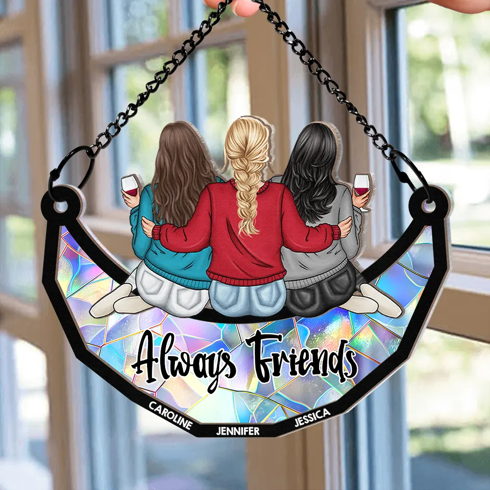 Always Besties - Personalized Window Hanging Suncatcher Ornament - Image 2