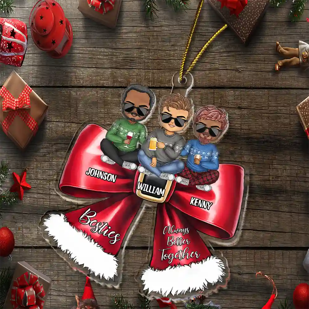 Always Better Together Besties Christmas - Personalized Cutout Acrylic Ornament - Image 6
