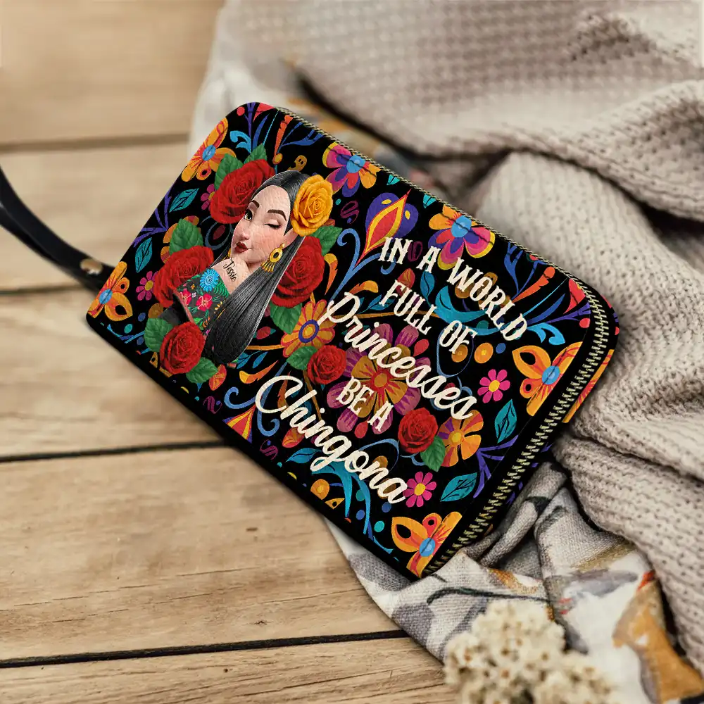 Always Chingona Sometimes Cabrona But Never Pendeja Hispanic - Personalized Leather Long Wallet - Image 4