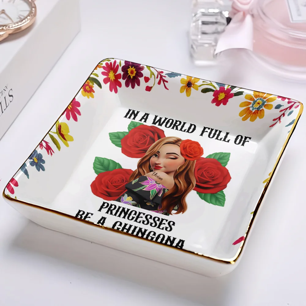 Always Chingona Sometimes Cabrona But Never Pendeja Hispanic - Personalized Ring Dish - Image 2