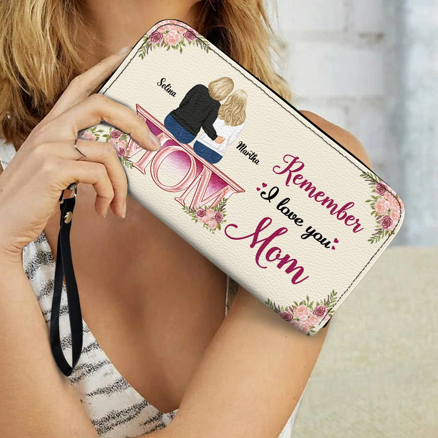 Always My Mother Forever My Friend - Gift For Mom, Mama, Mother - Personalized Leather Long Wallet - Image 3