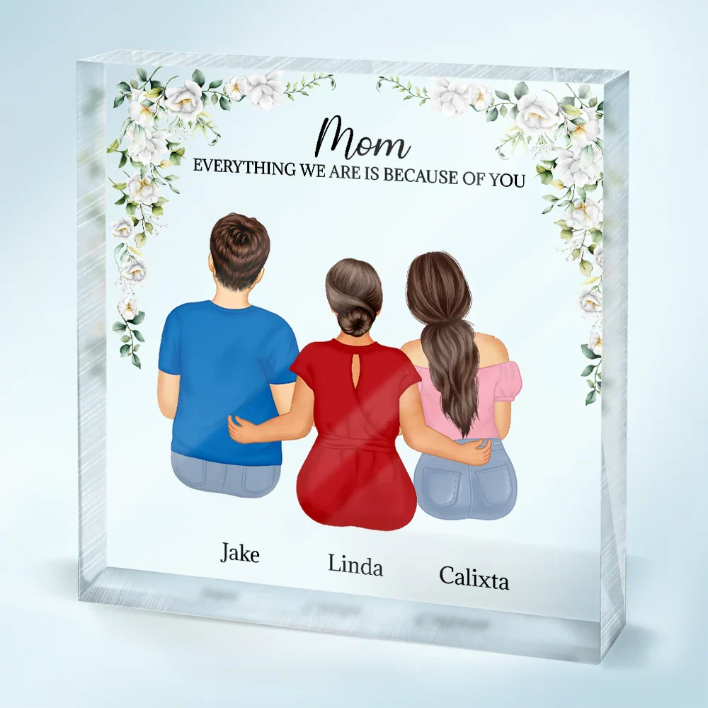 Always My Mother Forever My Friend - Personalized Square Shaped Acrylic Plaque - Image 2