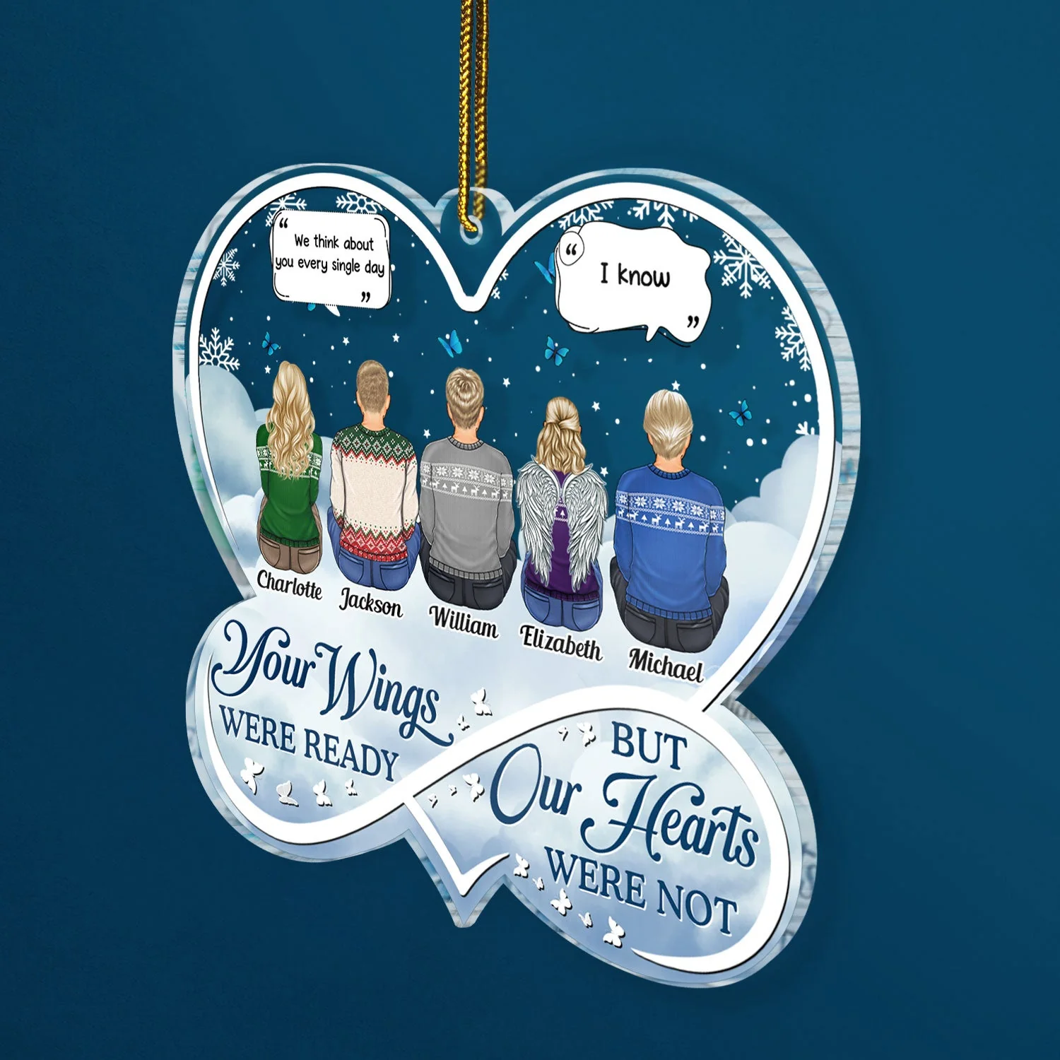 Always On My Mind Forever In My Heart Forever Loved - Christmas Memorial Gift - Personalized Custom Shaped Acrylic Ornament - Image 2