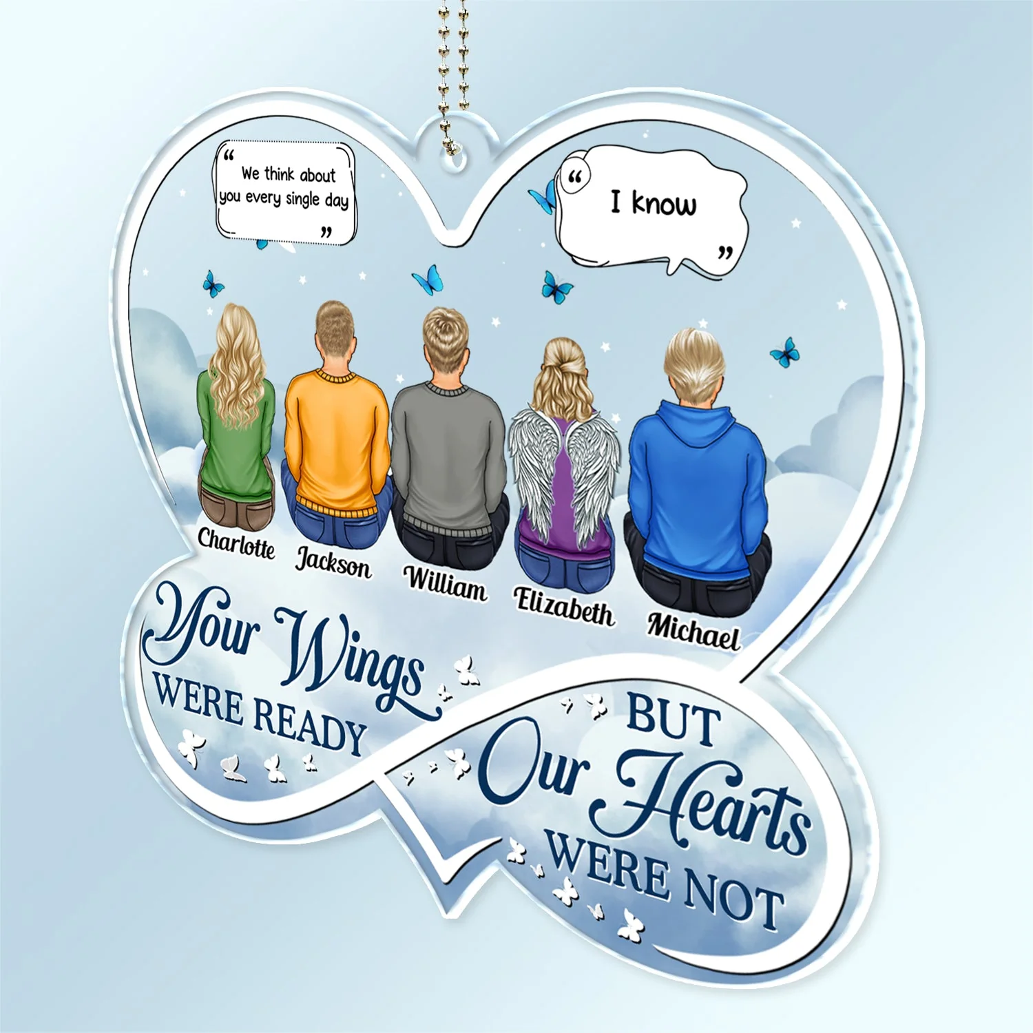Always On My Mind Forever In My Heart Forever Loved - Memorial Gift For Family - Personalized Acrylic Car Hanger - Image 2