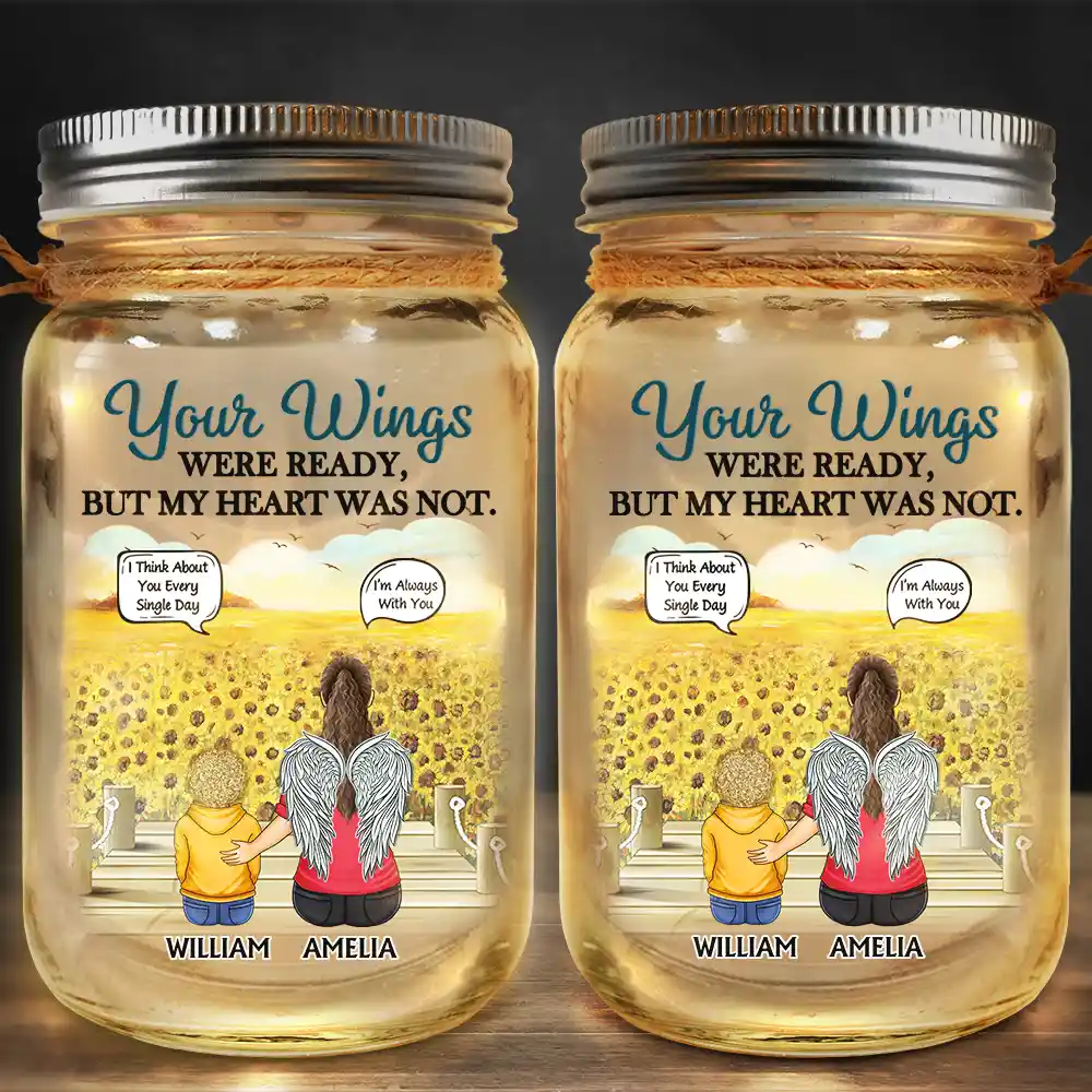 Always On My Mind, Forever In My Heart - Personalized Mason Jar Light - Image 2
