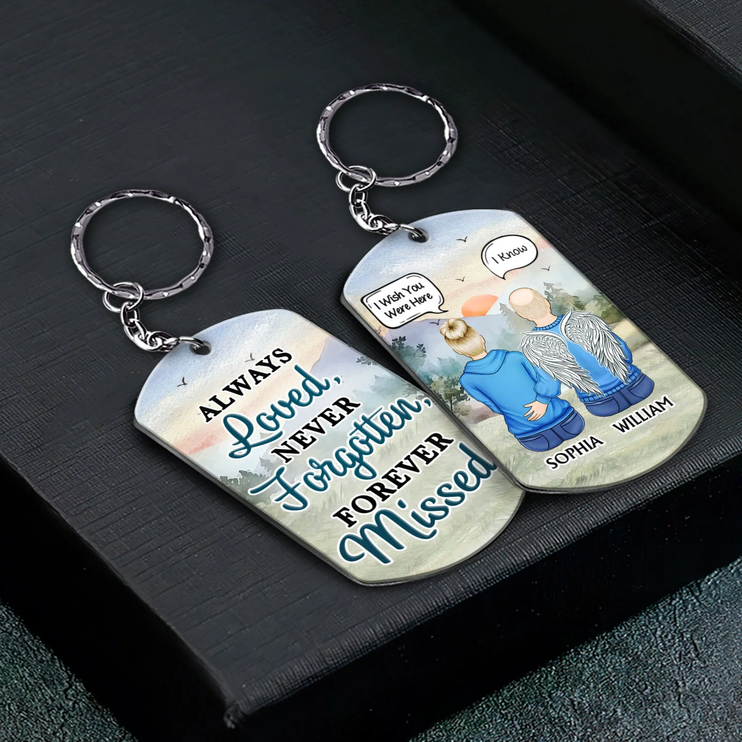 Always On My Mind - Memorial Gift For Family, Friends, Siblings - Personalized Aluminum Keychain - Image 2